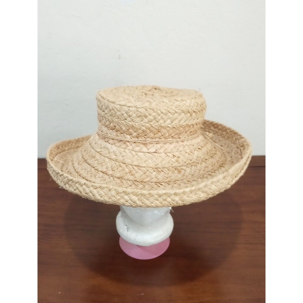 Helen Kaminski Structured Boater Style Raffia Sun Hat - Vintage!